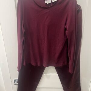 Spiegel Burgundy Straight Leg Pants & Top Set